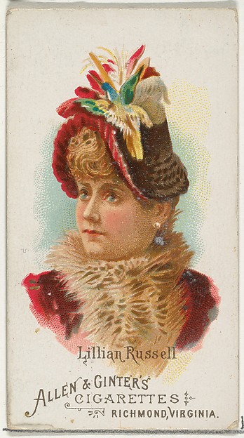 Lillian Russell, from World's Beauties, Series 1 (N26) for Allen & Ginter Cigarettes