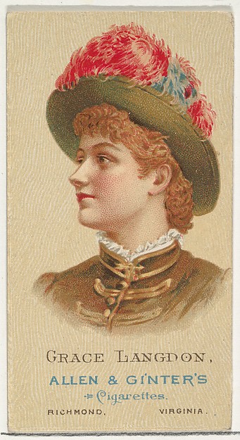 Grace Langdon, from World's Beauties, Series 2 (N27) for Allen & Ginter Cigarettes