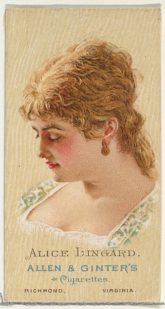 Alice Lingard, from World's Beauties, Series 2 (N27) for Allen & Ginter Cigarettes