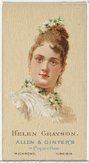 Helen Grayson, from World's Beauties, Series 2 (N27) for Allen & Ginter Cigarettes