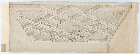 Three Design for Ornament & Architecture: Perspectival Rendering of a Ceiling; Two Sheets of Rocaille Designs by Anonymous, Italian, 16th century, The Metropolitan Museum of Art