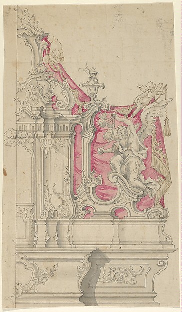 Right Half of a Design for an Altar in Rococo Style