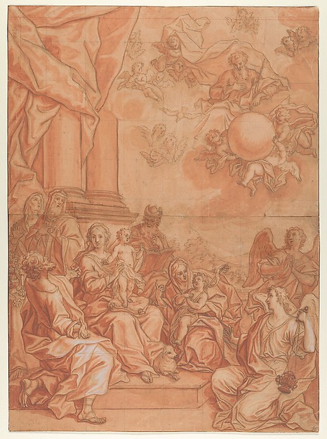 The Virgin and Child with Saints and Angels, and God the Father in the Sky by Johann Lorenz Haid