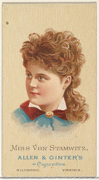 Miss Von Stamwitz, from World's Beauties, Series 2 (N27) for Allen & Ginter Cigarettes