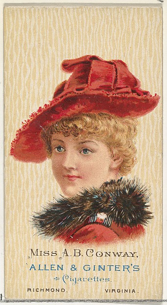 Miss A.B. Conway, from World's Beauties, Series 2 (N27) for Allen & Ginter Cigarettes