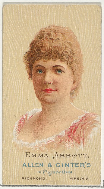 Emma Abbott, from World's Beauties, Series 2 (N27) for Allen & Ginter Cigarettes