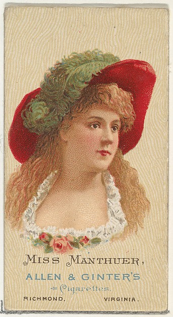 Miss Manthuer, from World's Beauties, Series 2 (N27) for Allen & Ginter Cigarettes