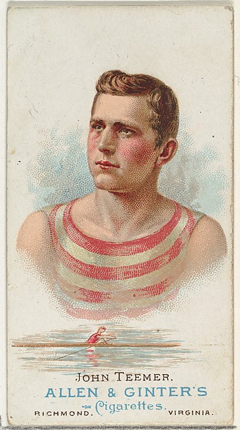 John Teemer, Oarsman, from World's Champions, Series 1 (N28) for Allen & Ginter Cigarettes