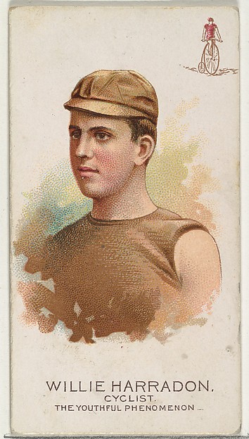 Willie Harradon, Cyclist, The Youthful Phenomenon, from World's Champions, Series 2 (N29) for Allen & Ginter Cigarettes