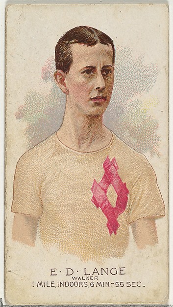 E.D. Lange, Walker, from World's Champions, Series 2 (N29) for Allen & Ginter Cigarettes