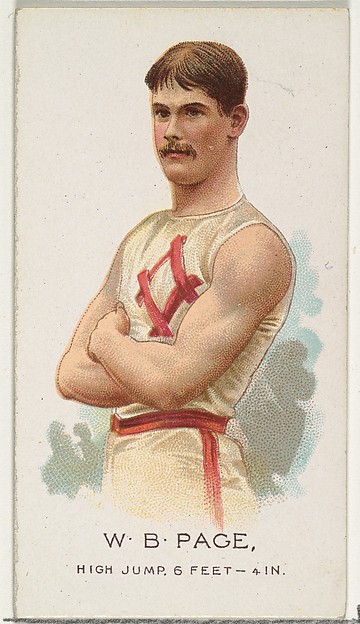 W.B. Page, High Jump, from World's Champions, Series 2 (N29) for Allen & Ginter Cigarettes