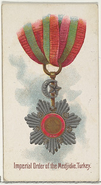 Imperial Order of the Medjidie, Turkey, from the World's Decorations series (N30) for Allen & Ginter Cigarettes