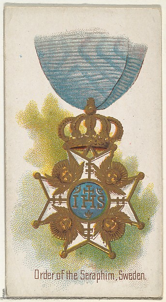 Order of the Seraphim, Sweden, from the World's Decorations series (N30) for Allen & Ginter Cigarettes