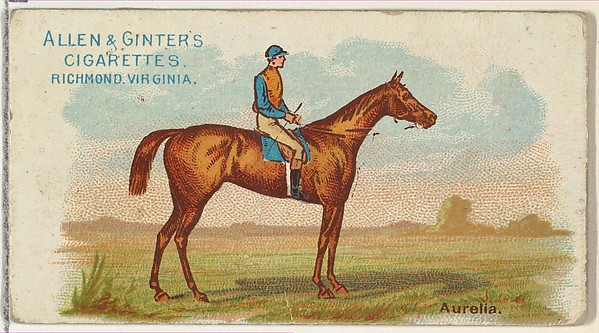 Aurelia, from The World's Racers series (N32) for Allen & Ginter Cigarettes