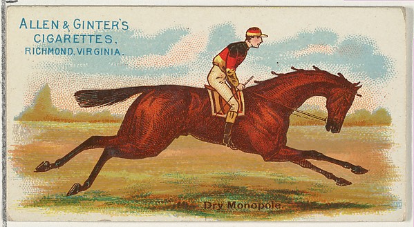 Dry Monopole, from The World's Racers series (N32) for Allen & Ginter Cigarettes