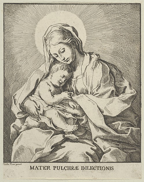 The Virgin holding the infant Christ, after Reni by Johann Christoph Winkler