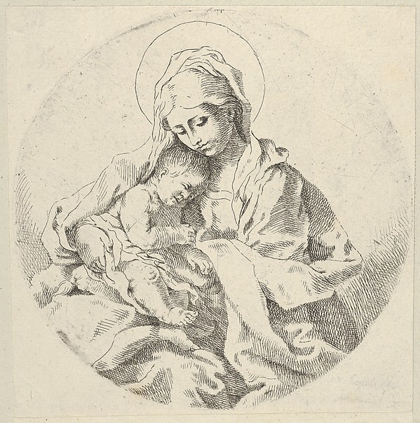 The Virgin holding the infant Christ, a circular composition, after Reni by Anonymous, 17th century