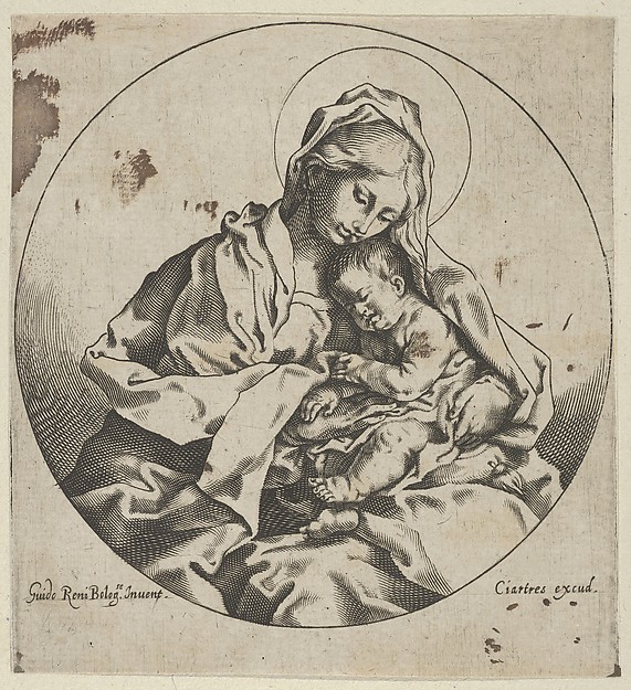 The Virgin holding the infant Christ, a circular composition, after Reni by Anonymous, 17th century