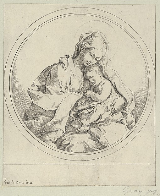 The Virgin holding the infant Christ, a circular composition, after Reni by Anonymous, 17th century