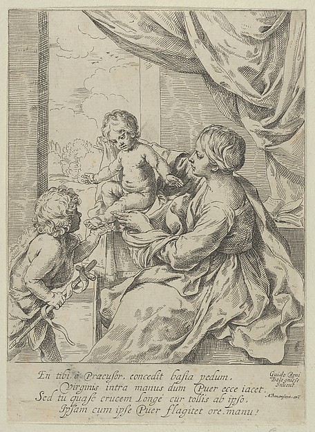 The Virgin and Child at a table with the young John the Baptist, after Reni by Anonymous, 17th century