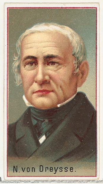 N. von Dreysse, printer's sample for the World's Inventors souvenir album (A25) for Allen & Ginter Cigarettes