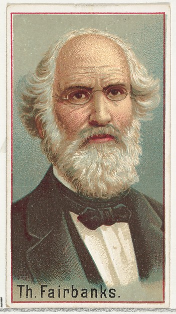 Thaddeus Fairbanks, printer's sample for the World's Inventors souvenir album (A25) for Allen & Ginter Cigarettes