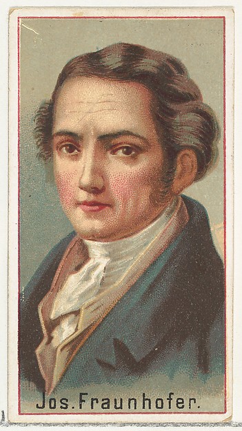 Joseph Fraunhofer, printer's sample for the World's Inventors souvenir album (A25) for Allen & Ginter Cigarettes