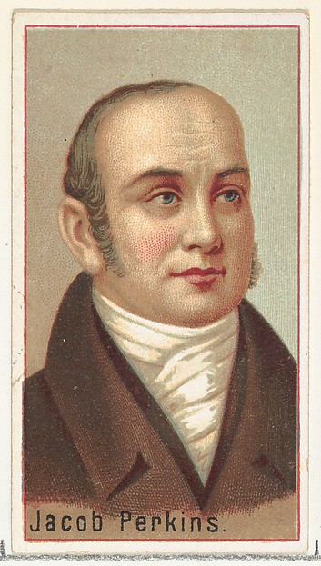 Jacob Perkins, printer's sample for the World's Inventors souvenir album (A25) for Allen & Ginter Cigarettes