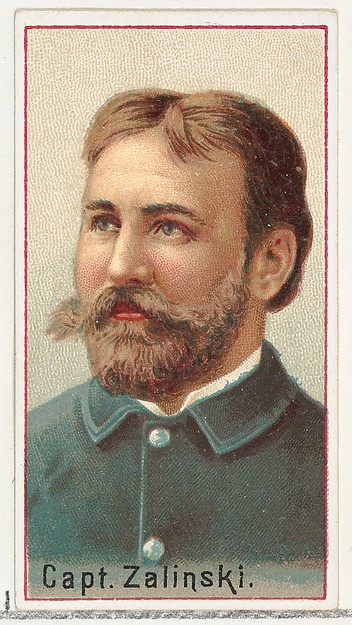 Captain Zalinski, printer's sample for the World's Inventors souvenir album (A25) for Allen & Ginter Cigarettes