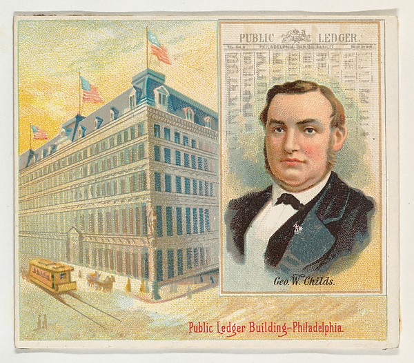 George W. Childs, Philadelphia Public Ledger, from the American Editors series (N35) for Allen & Ginter Cigarettes by Allen & Ginter, The Metropolitan Museum of Art