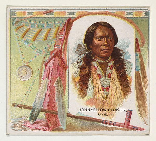 John Yellow Flower, Ute, from the American Indian Chiefs series (N36) for Allen & Ginter Cigarettes