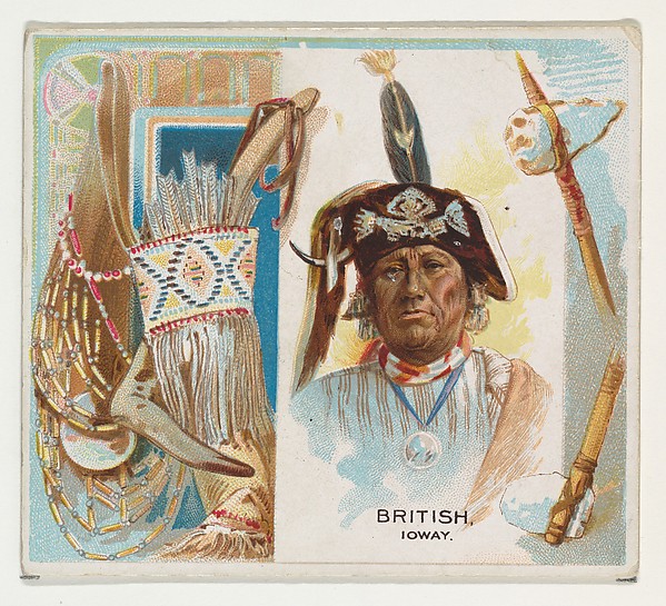 British, Ioway, from the American Indian Chiefs series (N36) for Allen & Ginter Cigarettes