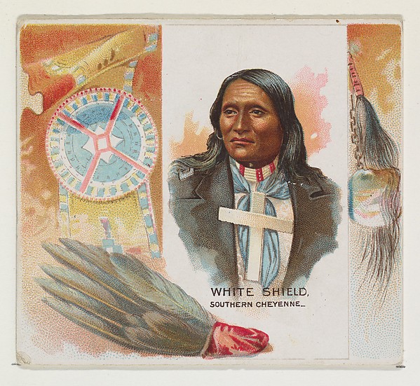 White Shield, Southern Cheyenne, from the American Indian Chiefs series (N36) for Allen & Ginter Cigarettes