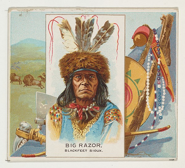 Big Razor, Blackfeet Sioux, from the American Indian Chiefs series (N36) for Allen & Ginter Cigarettes by Allen & Ginter, The Metropolitan Museum of Art