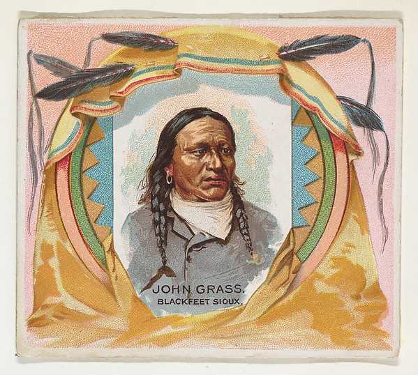 John Grass, Blackfeet Sioux, from the American Indian Chiefs series (N36) for Allen & Ginter Cigarettes by Allen & Ginter, The Metropolitan Museum of Art