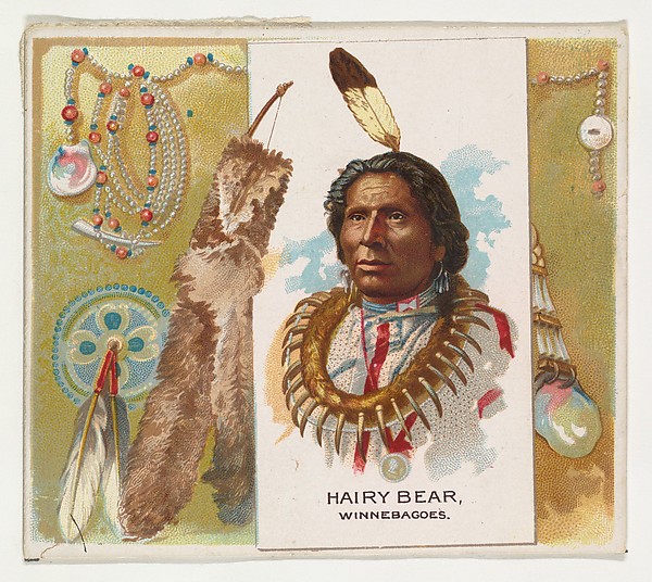 Hairy Bear, Winnebagoes, from the American Indian Chiefs series (N36) for Allen & Ginter Cigarettes by Allen & Ginter, The Metropolitan Museum of Art