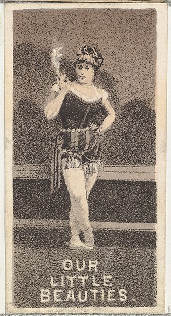 From the Actresses series (N57) promoting Our Little Beauties Cigarettes for Allen & Ginter brand tobacco products