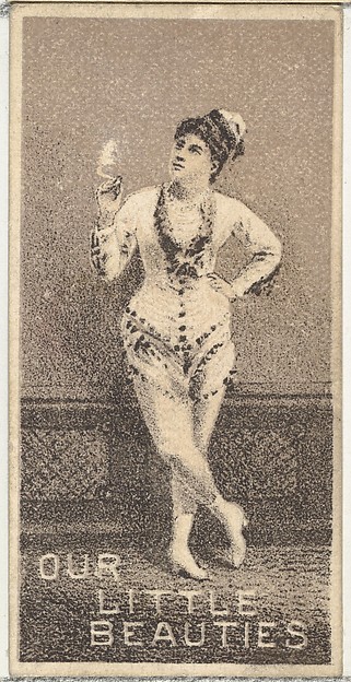 From the Actresses series (N57) promoting Our Little Beauties Cigarettes for Allen & Ginter brand tobacco products