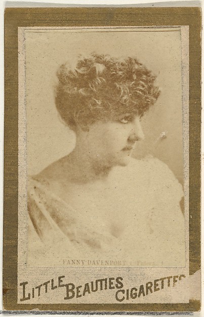 Fanny Davenport, from the Actresses and Celebrities series (N60, Type 1) promoting Little Beauties Cigarettes for Allen & Ginter brand tobacco products