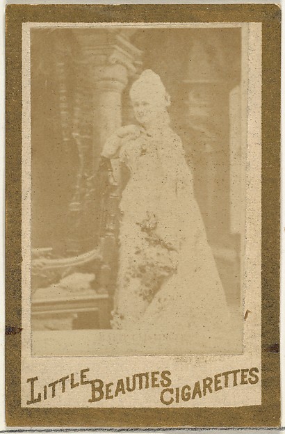 From the Actresses and Celebrities series (N60, Type 1) promoting Little Beauties Cigarettes for Allen & Ginter brand tobacco products
