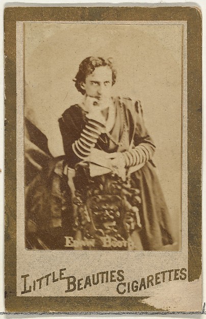 Edwin Booth, from the Actresses and Celebrities series (N60, Type 1) promoting Little Beauties Cigarettes for Allen & Ginter brand tobacco products by Allen & Ginter, The Metropolitan Museum of Art