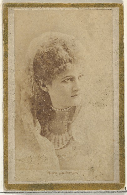 Mary Anderson, from the Actresses and Celebrities series (N60, Type 2) promoting Little Beauties Cigarettes for Allen & Ginter brand tobacco products