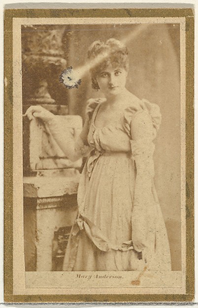 Mary Anderson, from the Actresses and Celebrities series (N60, Type 2) promoting Little Beauties Cigarettes for Allen & Ginter brand tobacco products