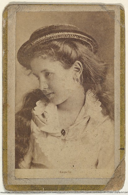Angela, from the Actresses and Celebrities series (N60, Type 2) promoting Little Beauties Cigarettes for Allen & Ginter brand tobacco products