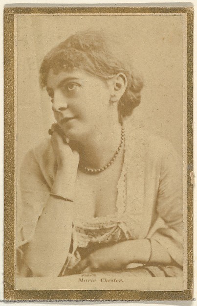 Marie Chester, from the Actresses and Celebrities series (N60, Type 2) promoting Little Beauties Cigarettes for Allen & Ginter brand tobacco products