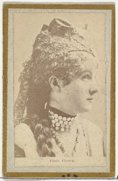 Venie Clancy, from the Actresses and Celebrities series (N60, Type 2) promoting Little Beauties Cigarettes for Allen & Ginter brand tobacco products