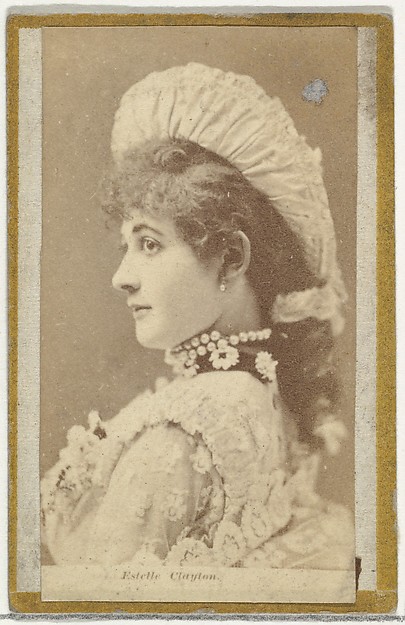 Estelle Clayton, from the Actresses and Celebrities series (N60, Type 2) promoting Little Beauties Cigarettes for Allen & Ginter brand tobacco products