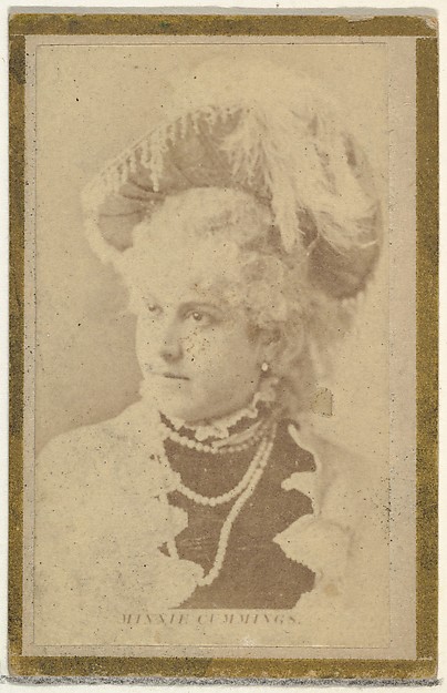 Minnie Cummings, from the Actresses and Celebrities series (N60, Type 2) promoting Little Beauties Cigarettes for Allen & Ginter brand tobacco products