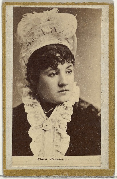 Flora Franks, from the Actresses and Celebrities series (N60, Type 2) promoting Little Beauties Cigarettes for Allen & Ginter brand tobacco products