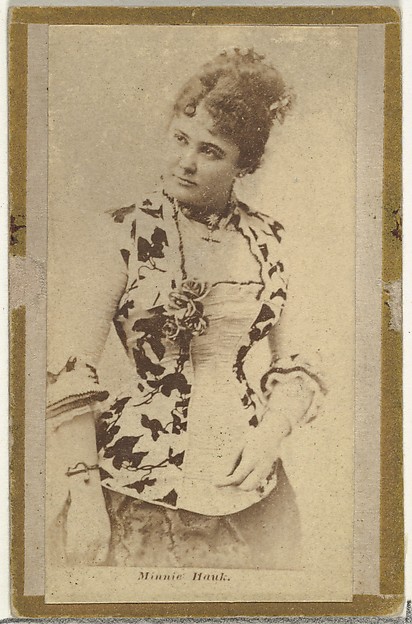 Minnie Hauk, from the Actresses and Celebrities series (N60, Type 2) promoting Little Beauties Cigarettes for Allen & Ginter brand tobacco products